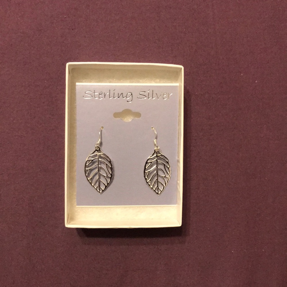 Sterling Silver Leaf Earrings